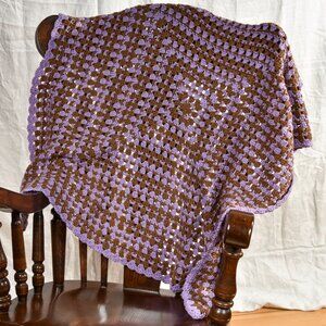 New hand crochet lap throw blanket beautiful soft granny square 36"x36"